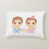Baby Twins Boy and Girl Dekokissen (Rückseite)