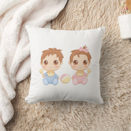 Baby Twins Boy and Girl Kissen