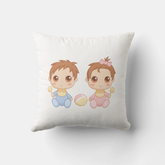 Baby Twins Boy and Girl Kissen (Rückseite)