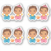 Baby Twins Boy and Girl Set 4 Sticker (Vorderseite)