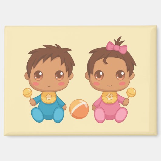 Baby Twins Boy und Girl Magnet (Vorderseite)