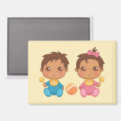 Baby Twins Boy und Girl Magnet (Vorderseite/Rückseite)