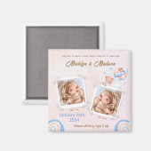 BABY (TWINS) FOTO ANKÜNDIGUNG MAGNET (Vorderseite/Rückseite)