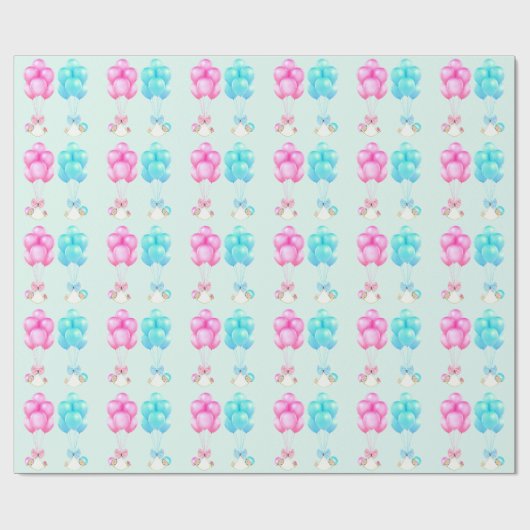 Baby Twins Geschenk Geschenkpapier (Flach)