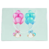 Baby Twins Girl Boy Große Geschenktüte (Vorderseite)