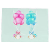 Baby Twins Girl Boy Große Geschenktüte (Rückseite)