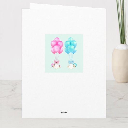 Baby Twins Glückwunschs Karte (Rückseite)