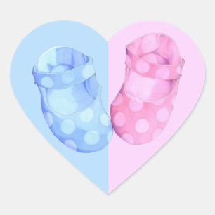 Baby Twins Hinterns Heart Sticker