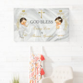 Baby-u. Mädchen-Zwillings-Taufe-Taufgold Banner (Insitu)