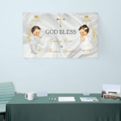 Baby-u. Mädchen-Zwillings-Taufe-Taufgold Banner (Messeveranstaltung)