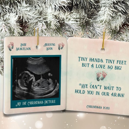 Baby Ultrasound 1. Weihnachtsschwangerschaft Ornam Keramikornament