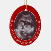 Baby Ultrasound Foto Red Miracle Weihnachten Keramik Ornament (Rechts)