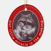 Baby Ultrasound Foto Red Miracle Weihnachten Keramik Ornament (Links)