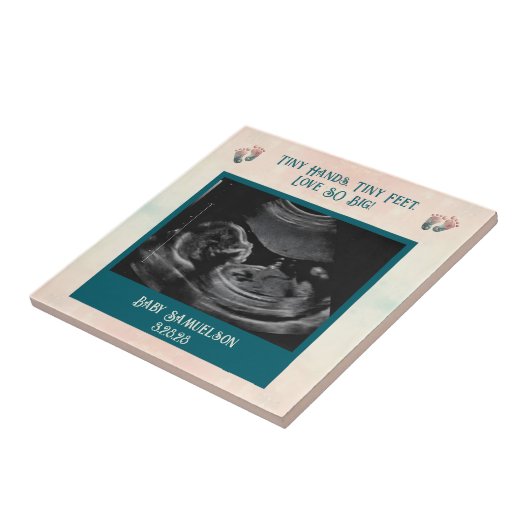 Baby Ultrasound Keepake Geschenkboxen Fliese (Seite)
