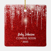 Baby Ultrasound kommt bald Foto Keramikornament (Rückseite)