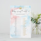 "Baby um die Welt" Duschspiel + Antwortschlüssel (Stehend Vorderseite)