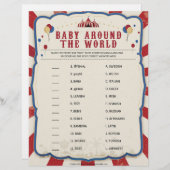 Baby um die Welt [Thema Zirkus] Briefbogen (Vorne/Hinten)