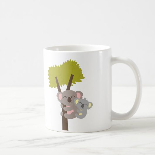 Baby umarmt Mama-Koala-Bärn-personalisierte Tasse (Rechts)