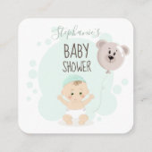 Baby- und Bärenballonbücher für Baby Quadratische Visitenkarte (Rückseite)