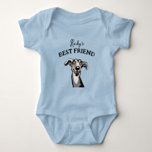 Baby und flauschiger Freund, beste Freunde Strampler