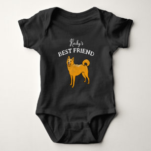 Baby und flauschiger Freund, beste Freunde Strampler