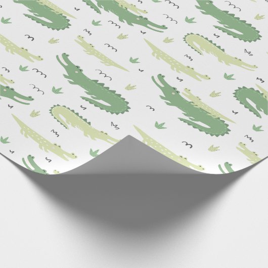 Baby und Mama Gators Geschenkpapier (Ecke)