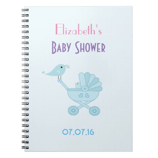 Baby- und Mommy Bluebirds Babydusche Notizblock (Vorderseite)