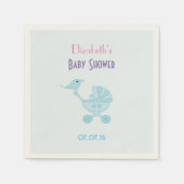 Baby- und Mommy Bluebirds Babydusche Serviette (Vorderseite)