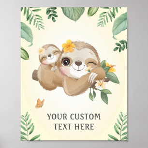 Baby- und Mummy-Faultiere Baby Shower Sprinkle-Nur Poster
