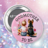 Baby und Puppy Godmutter als Baby Dusche Button