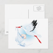 Baby und Stork Postkarte (Vorne/Hinten)