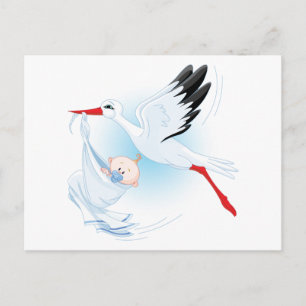 Baby und Stork Postkarte