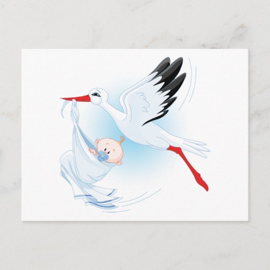 Baby und Stork Postkarte (Vorderseite)
