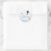 Baby und Stork Runder Aufkleber (Tasche)