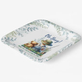 Baby und Teddy Bear | Babyparty Pappteller (Gewinkelt)