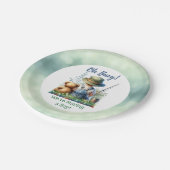 Baby und Teddy Bear | Babyparty Pappteller (Schrägansicht)