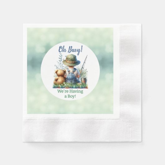 Baby und Teddy Bear | Babyparty Serviette (Vorderseite)