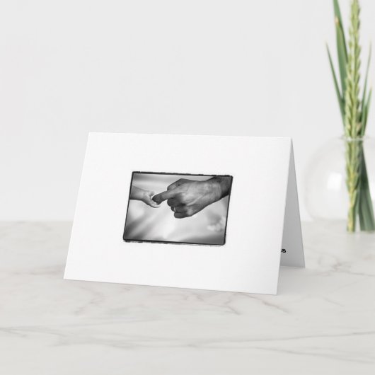 Baby und Vater in der Hand Karte (Vorderseite)