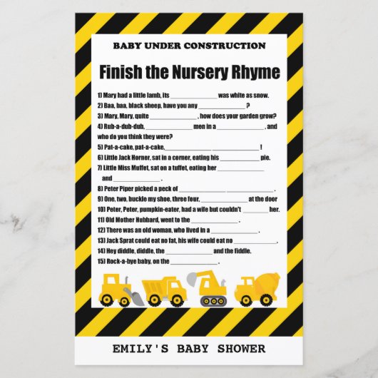 Baby Under Construction Baby Shooting Game PRINTED (Vorderseite)