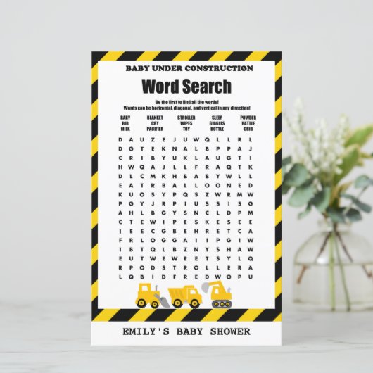 Baby Under Construction Baby Shooting Game PRINTED (Stehend Vorderseite)