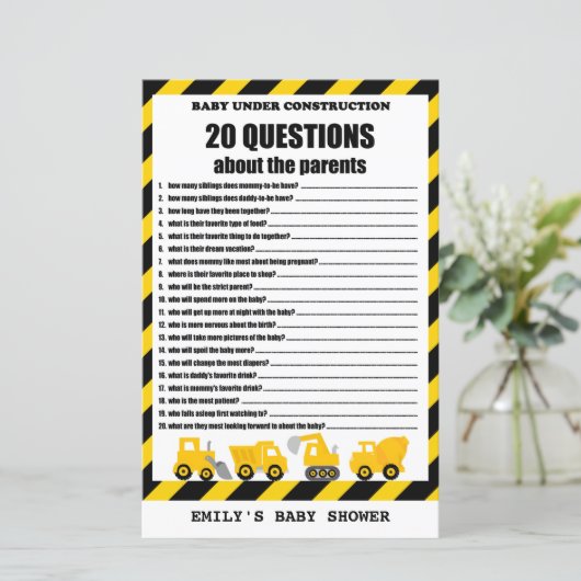 Baby Under Construction Baby Shooting Game PRINTED (Stehend Vorderseite)