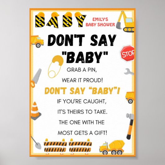 Baby Under Construction Baby Shooting Game-Zeichen Poster (Vorne)