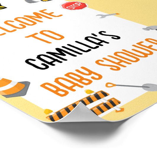 Baby Under Construction Baby Shooting Game-Zeichen Poster (Ecke)