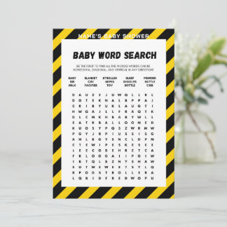 Baby-Under-Construction-Spiel - Bearbeitbarer Name Einladung