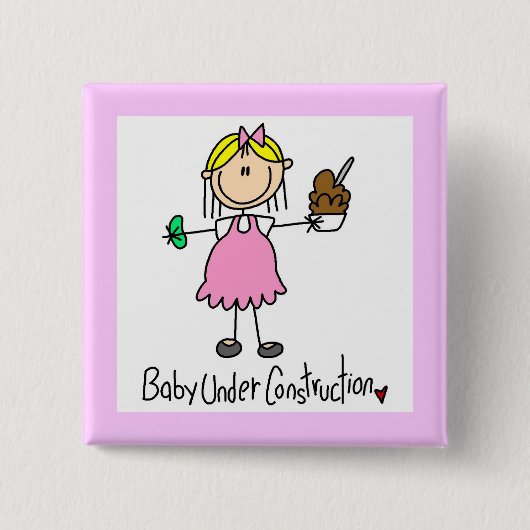 Baby-Under-Construction-T-Shirts und Geschenke Button (Vorderseite)