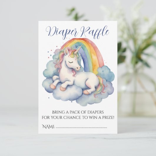 Baby Unicorn Baby Duschkabine Windelwanne Begleitkarte (Stehend Vorderseite)