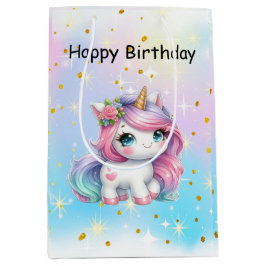 Baby Unicorn Birthday Bag Mittlere Geschenktüte