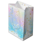 Baby Unicorn Birthday Bag Mittlere Geschenktüte (Rückseite Schrägansicht)