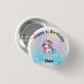 Baby Unicorn Birthday Button (Vorne & Hinten)