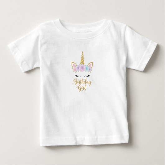 Baby Unicorn Birthday Party Fine Jersey T-Shirt (Vorderseite)